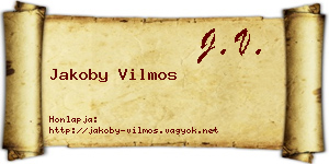 Jakoby Vilmos névjegykártya